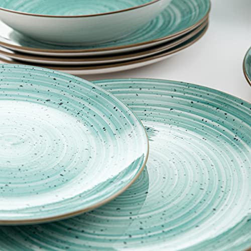 Quid Montreal Vajilla completa moderna de porcelana para 6 personas (18 piezas)|Platos llanos, Platos hondos, Platos postre, Color Único, Talla Estándar